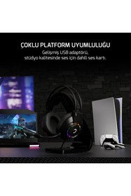 Resim GamePower Voldon Siyah 7.1 Surround Rainbow Gaming Kulaklık 