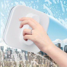 Resim Yüksek Katlı Apartmanlar, Arabalar ve Ticari Kullanım için Güvenlik Kilidi & Askılı Süper Manyetik Çift Taraflı Cam Temizleme Aleti - Temperli Camların Kolay İki Yönlü Senkronize Temizliği 
