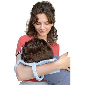 Resim Pamuk Muslin Bebek Emzirme Yastığı Ter Emici Kol Yastığı Mavi 