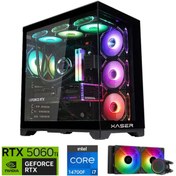 Resim XASER Lexus x370 i7 14700F 32GB DDR5 2TB M.2 NVMe 8GB RTX5060Ti Sıvı Soğutmalı Oyuncu Bilgisayarı 