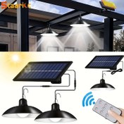 Resim Staaricc Güneş Avizesi - Su Geçirmez, Uzaktan Kumanda, 3 Renk Sıcaklığı, IPX4 Derecelendirme, İç/Dış Mekan Kullanımı İçin İdeal, Bahçe, Patio, Kulübe, ve Avlu Aydınlatması, Dış Mekan Aydınlatması|Modern Dış Mekan Işığı|Güneş Paneli Işığı, Güneş Dış Mekan Işığı 