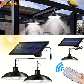 Resim Staaricc Güneş Avizesi - Su Geçirmez, Uzaktan Kumanda, 3 Renk Sıcaklığı, IPX4 Derecelendirme, İç/Dış Mekan Kullanımı İçin İdeal, Bahçe, Patio, Kulübe, ve Avlu Aydınlatması, Dış Mekan Aydınlatması|Modern Dış Mekan Işığı|Güneş Paneli Işığı, Güneş Dış Mekan Işığı 