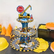 Resim 1pc, Mühendislik Araç Partisi 3 Katlı Cupcake Gösteri Standı, Mutlu Doğum Günü Partisi Süslemeleri, İnşaat Temalı Pasta Standı, Kazıcı Araç Doğum Günü Partisi Süsleri, Buldozer Traktör Kamyon Parti Malzemeleri 
