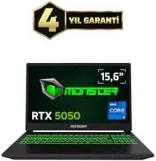 Resim Monster Abra A5 V22.1 Intel Core i7 13620H 16 GB RAM 500 GB SSD 8 GB RTX 5050 Freedos 15,6" FHD 144 Hz Oyun Bilgisayarı 