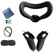 Resim Pazly Oculus Quest 2 Yüz Maskesi Denetleyici Tutma Aksesuarları İçin Silikon Kapak Tere Dayanıklı Yastık - Siyah Siyah 