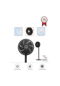 Resim Torima Sf-01 Siyah Ayarlanabilir Ayaklı 14'' İnc 45w 3 Kademeli 7 Pervaneli Vantilatör Fan 
