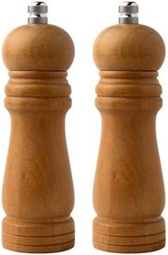 Resim Bambu Gövdeli Komple Ahşap Tuz Karabiber Değirmeni Baharat Öğütücüsü Orta Boy 16 Cm 2 Adet 