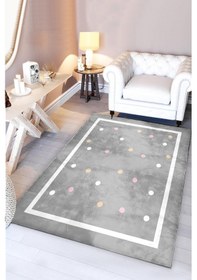 Resim Balonlu Kapli Bambu Çocuk Halısı Gri 