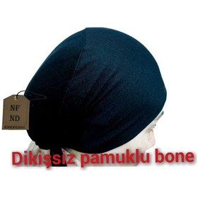 Resim Enefendi Dikişsiz Bone Düz Fırfırsız İç Bone Tesettür Hijab Siyah Önü Dikişsiz Pamuklu Çok Renkli 