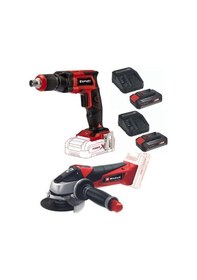 Resim Einhell TE-DY 18 Lİ Alçıpan Vidalama + TE-AG 18/115 Avuç Taşlama 2 x 2.5 Ah Akü Starter Kit Set 