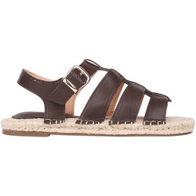 Resim Stato Kalın Taban Kadın Sandalet Kahve Kahve 