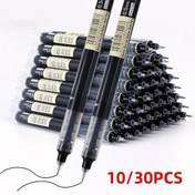 Resim 30 Adet/10 Adet Doğrudan Sıvı Hızlı Kuruyan Tükenmez Kalem, 0.5mm Siyah, Mavi, Kırmızı. Fırça Soruları Yazmak İçin Ödev Jel Kalem, Okul Ofis Yazma Kırtasiye Jel Kalem, Yazmak İçin İyi Bir Kalem 