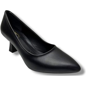 Resim C-shoes 349-26 Cilt Deri Orta Boy Topuklu Kadın Stiletto Siyah 