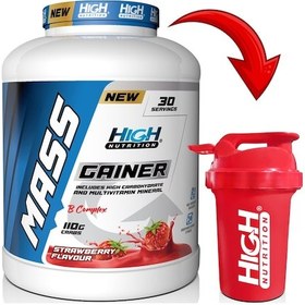 Resim Mass Gainer 3600 Gr Hacim Kütle Kas Karbonhidrat Tozu Çilek Aromalı Shaker Hediyeli 