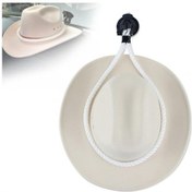 Resim Rogfer Araba Kovboy Şapka Rafı Ev Kapısı Arka Şapka Kanca Tutucu, Renk: Beyaz 