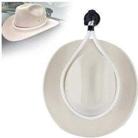 Resim Rogfer Araba Kovboy Şapka Rafı Ev Kapısı Arka Şapka Kanca Tutucu, Renk: Beyaz 