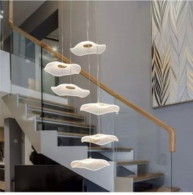 Resim Luxury Exclusive Altılı Yuvarlak Sarkıt Led Avize Gold Sarı 6'lı Ledli Avize Gold 