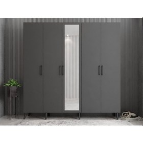 Resim Açelya Portmanto Vestiyer Füme - Montaj Dahil 175cm M12 