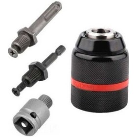 Resim Fortunelane Tam Metal Darbeli Matkap 13mm Otomatik Kilitleme Mandren Yuvarlak/altıgen Sap Dönüştürücü Seti 