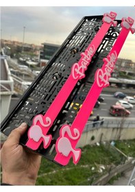 Resim 5d Lazer Kesim Barbie Takmatik Oto Uyumlu Pleksi Plakalık 2 Adet 