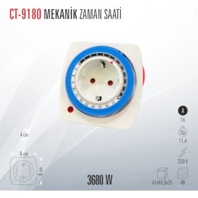 Resim Cata CT-9180 Mekanik Zaman Saat Priz 