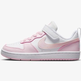 Resim Nike Beyaz - Pembe Kız Çocuk Yürüyüş Ayakkabısı DV5457-105 COURT BOROUGH LOW PS 