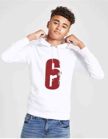 Resim Rainbow Six 6 Baskılı Unisex Çocuk Kapüşonlu Beyaz Sweatshirt Beyaz 