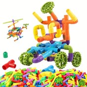 Resim 200 parça/Set, Su Borusu Yapı Blokları Puzzle Oyuncak, Borular, Nozullar & Bağlantı Elemanları ile Eğitici Oyuncaklar, Sonsuz Yaratıcılık İnşaat Seti, Halloween, Şükran Günü ve Noel için Yaratıcı Okula Dönüş Partisi Hediyesi 