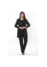 Resim Ladies First Büyük Beden 3786 Siyah Ceket+bluz Takım 001 