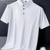 Resim Elson OBM Buz Kaydırmaz Lif Kumaş Yüksek Esneklik Kısa Kollu Gömlek, Uniseks Yaz Sonbahar Gevşek Hızlı Kuruyan Çift Taraflı Yaka Elastik Tişört 