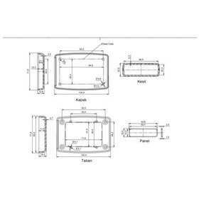 Resim Elektronik Proje Kutusu (Ölçüleri: 72X104X26Mm) - Siyah 