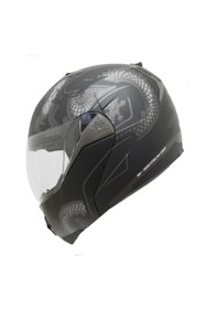 Resim beon B700 Güneş Gözlüklü Çene Açılır Kask Mat Siyah Dragon 