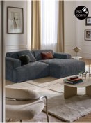 Resim S Home Design Concept Molly Mini 2 Modül Kanepe Köşe Koltuk, Sağ Köşe, Antrasit, Teddy 210x145 cm (Pati Dostu) 