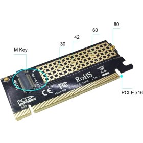 Resim Platoon M.2 Pcie Nvme Or Pcie Ahcı SSD To Pcie 3.0 X4 Adapter Card 16X Nvme SSD Çevirici 