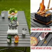 Resim Outdoor Masa ve Sandalye Seti - Sağlam ve Dayanıklı, Katlanabilir Demir Çerçeve, Şık Tasarım, Basit Bacak Detayı - Bahçe, Teras ve Kamp İçin İdeal - Aileler ve Açık Hava Tutkunları için Harika Hediye - Ev ve Kamp Kullanımı İçin Mükemmel 