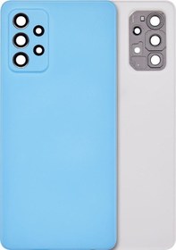 Resim Samsung A72 Kamera Camlı Mavi Uyumlu Arka Kapak Batarya Kapağı Pil Kapağı Mavi 