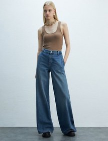 Resim Ltb Marıam Geniş Paça Yüksek Bel Jean Pantolon 010095184516165 55985 Karışık 