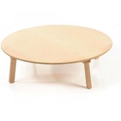 Resim Hoop Ahşap Katlanabilir Yer Sofrası 60 Cm ( Verniksiz Ve Cilasızdır) 