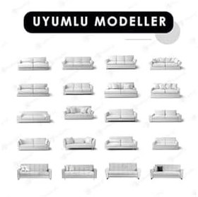 Resim bibaha 3 Kişilik Jakarlı Düz Desen Lastikli Koltuk Kılıfı Çekyat Koltuk Örtüsü Streç Esnek kanepe kılıfı antrasit 180 x 230 