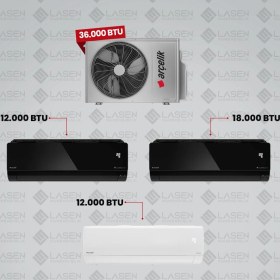 Resim Arçelik 1+3 Multi Sistem Klima / 36100 Md Pro Dış Ünite ( 12 Btu Beyaz + 12 Btu Siyah + 18 Btu Siyah Iç Üniteler ) 