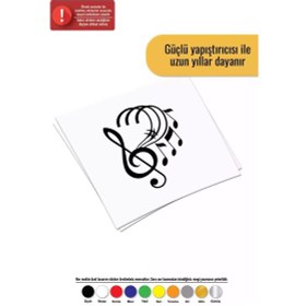 Resim Müzik Ve Notalar - Araç, Oto, Laptop, Duvar Uyumlu Sticker 15 18 Cm 