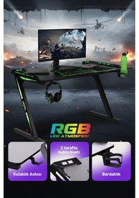 Resim Drift Gaming Aura Rgb Ledli Oyuncu Masası Siyah 
