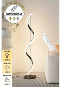 Resim Ömür Avize Kordon 3 Renk Ledli Kumandalı Lambader Beyaz 