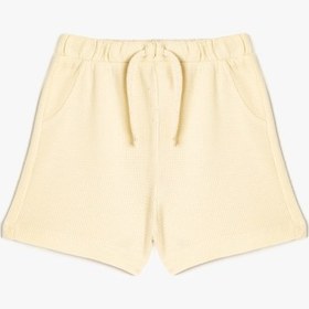 Resim Koton Beli Bağcıklı Pamuklu Cep Detaylı Basic Şort Bej 5smb40022tk Ekru 