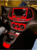 Resim Fıat Doblo D4 Kırmızı Renk Full Set Konsol Maun Kaplama 