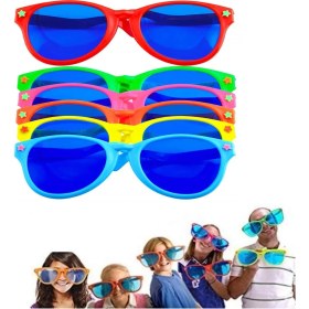 Resim Büyük Parti Gözlüğü Rengarenk 12 Adet 27X9 cm 