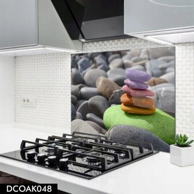 Resim Olinpa Cam Ocak Arkası Koruyucu | Taş Desenli 