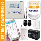 Resim OPAX GPRS ALARM PANELİ & BGR-10 KABLOLU SİRENLİ FULL SET AKÜ DAHİL (1 YIL AHM ÜCRETSİZ) 2646 