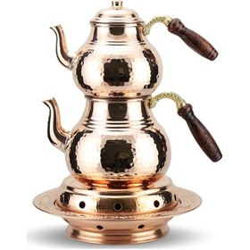 Resim Aile Boyu Dövme Bakır Çaydanlık ve Osmanlı Ocağı 