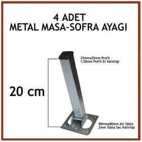 Resim Otobirotoaksesuar Masa Ayağı 4Lü Katlanır Metal Yer Sofrası Ayağı 20 Cm 